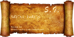 Sóti Iván névjegykártya